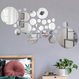 Set Oglinzi Design 3D SILVER ROUND - Oglinzi Decorative Acrilice Luxury Home 30 buc/set