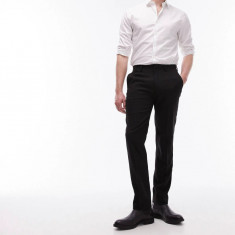 Pantaloni stretch slim texturati, negru, M