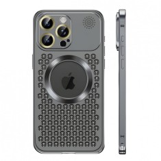 Husa MagSafe Aromaterapia Compatibila cu iPhone 15 Pro, Flippy, Suport Magnetic, Antisoc, Antizgariere, Protectie Camera si Supraincalzire, din Aliaj foto