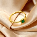 Cumpara ieftin Inel din Argint 925 Placat cu Aur - Princess Emerald Minimalist