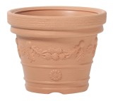 Ghiveci Prosperplast Decora teracota 39x31 cm, cu decor floral