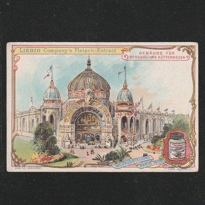 Reclama Litografie &amp;ldquo;Weltausstellung Paris 1900 - Clădiri pentru Minerit și Metalurgie&amp;rdquo; 1900 foto