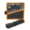 Set chei combinate cu inel ?i furca, 8 buc., cu suport