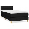 Pat box spring cu saltea, negru, 80x200 cm, textil
