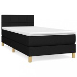 Cumpara ieftin Pat box spring cu saltea, negru, 80x200 cm, textil