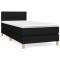 Pat box spring cu saltea, negru, 80x200 cm, textil