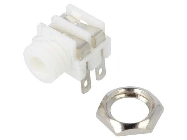 Soclu Jack 3,5mm Mono 90&deg; Alb