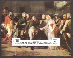 RAS AL KHAIMA 1970 PERSONALITATI FRANCEZE NAPOLEON( colita dantelata ) MNH