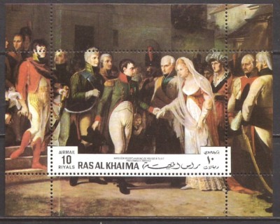 RAS AL KHAIMA 1970 PERSONALITATI FRANCEZE NAPOLEON( colita dantelata ) MNH foto