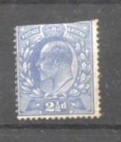 Great Britain 1911 King Edward VII Mi.107B K.15:14 cut on top MH AM.393