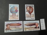 Seria Completă Mauritania 1983 - Istoria Aerostatelor, Baloane Montgolfier, Primele Dirijabile, Renard, MNH -A333