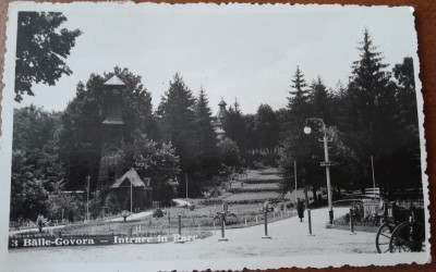 Carte postala, Baile Govora, intrare in parc, 1943 foto