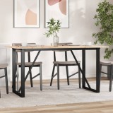 VidaXL Masă de bucătărie, cadru O, 140x80x75cm lemn masiv pin și Oţel
