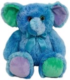 Jucarie de plus Elefant albastru cu papion turcoaz 54 cm
