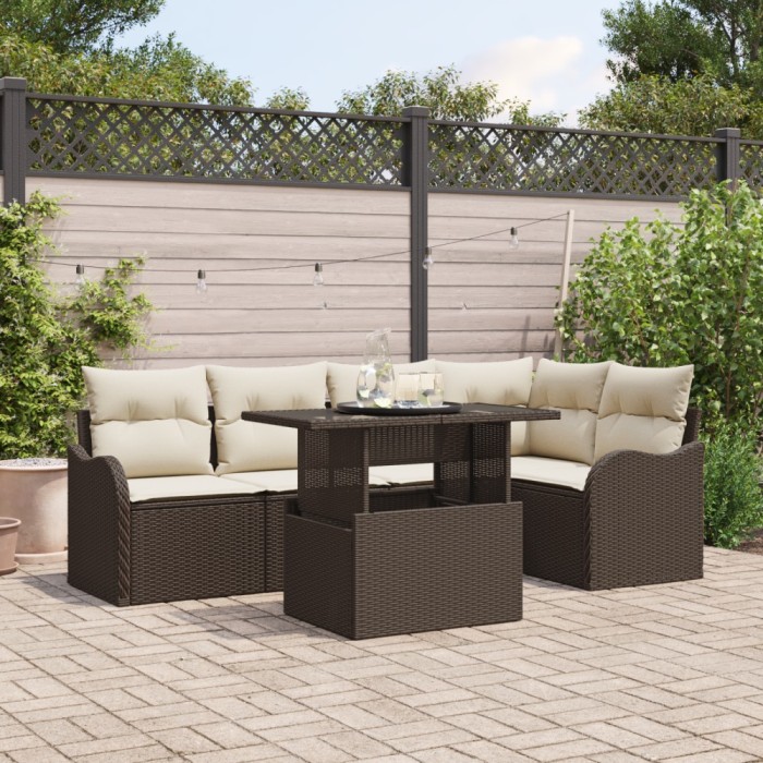 Gossi set de sofa pentru gradina cu perne maro poliratan