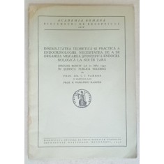 INSEMNATATEA TEORETICA SI PRACTICA A ENDOCRINOLOGIEI ....de DR. C.I. PARHON , DISCURS LA ACADEMIE , 1940