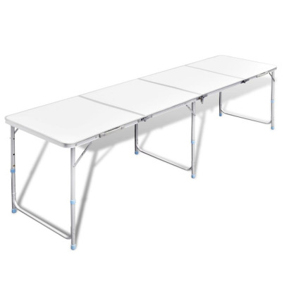 Masă camping din aluminiu reglabilă 240 x 60 cm 41327 foto
