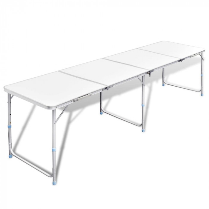 Masă camping din aluminiu reglabilă 240 x 60 cm 41327
