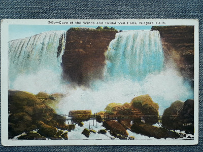 594 - Cascada Niagara / carte postala antebelica / USA Statele Unite vedere foto
