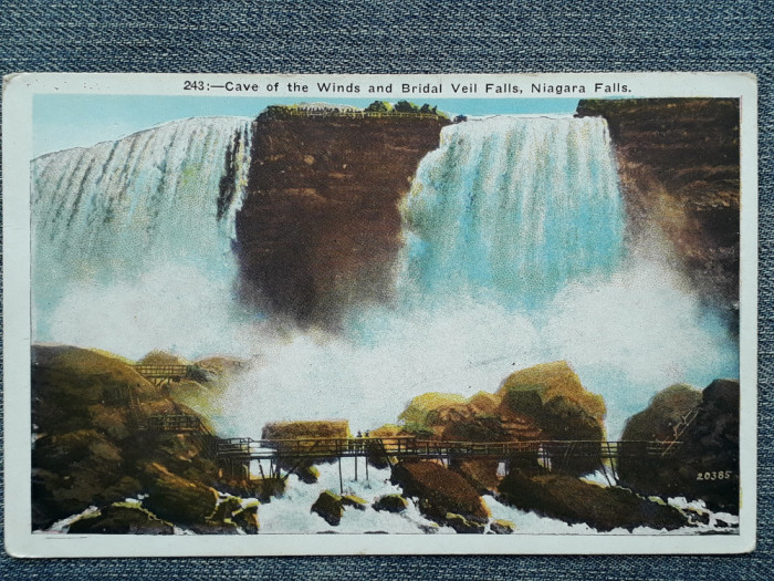 594 - Cascada Niagara / carte postala antebelica / USA Statele Unite vedere