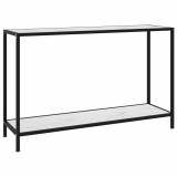 Masa consola, alb, 120 x 35 x 75 cm, sticla securizata