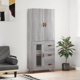 VidaXL Dulap &icirc;nalt, gri sonoma, 69,5x34x180 cm, lemn compozit
