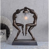 Lampa Art Deco cu doua femei cu o faclie IS097