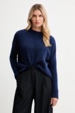 Sessun pulover din amestec de l&acirc;nă și alpaca culoarea bleumarin, light, 25109019