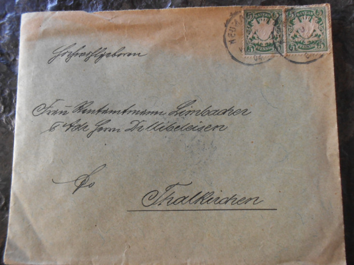 Plic circulat 1904, Bayern Germania, 2x5 pfennig, stare buna