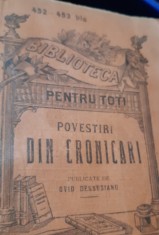 POVESTIRI DIN CRONICARI BIBLIOTECA PENTRU TOTI NR 452-453 Ed.Universala Alcalay foto