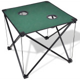 Cumpara ieftin Masă de camping pliabilă, verde &icirc;nchis