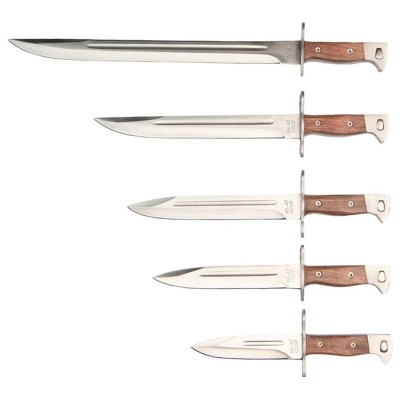 Set 5 cutite de vanatoare DEPOX&amp;reg;, Ak Undercover, otel inoxidabil, maro, teaca inclusa foto