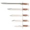 Set 5 cutite de vanatoare DEPOX&reg;, Ak Undercover, otel inoxidabil, maro, teaca inclusa