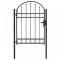 Poarta de gard cu arcada, negru, 100 x 125 cm, otel