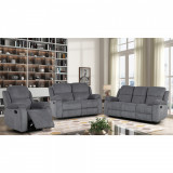 Set Recliner Tosca 3L+2L+1L, 208x100x94 cm, Gri