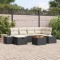 vidaXL Set de canapele pentru grădină cu pernă 7 pcs Negru Rattan poli