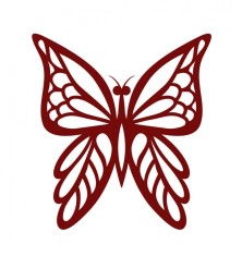 Sticker decorativ Fluture, Visiniu, 60 cm, 1156ST-13 foto