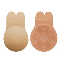 Sutien invizibil autoadeziv cu silicon push-up, reutilizabil, f&Auml;r&Auml; bretele, liftup, m&Auml;rime universal&Auml; 10.5 cm, bej