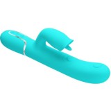 PRETTY LOVE - RABBIT VIBRATOR WITH LICKING AQUA GREEN, PRETTY LOVE FLIRTATION