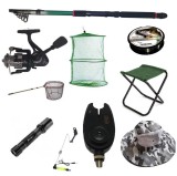 Set lanseta pescuit telescopica 3.6m, mulineta CFC1000 pentru Pescuit Sportiv si accesorii