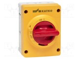 Separator-&icirc;ntrerupător 3 poli 25A IP66 KATKO KEM &icirc;nșurubare gri