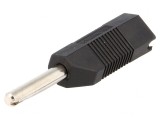 Mufă Banană 4mm 16A Neagră 50VDC pe Cablu 2,5mm2, DELTRON