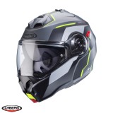 Casca modulabila pentru scuter - motocicleta (flip-up) Caberg model Duke Evo Move L1 SV gun metal (titanium)/negru/galben fluor mat Pinlock ready &ndash; le