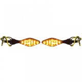 Semnale de &icirc;ntoarcere LED mini pentru motocicleta Freestyle Mini Indicatori Negri cu E-Mark Performance AutoTuning