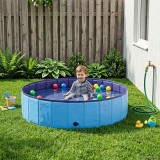 vidaXL Piscină pliabilă pentru c&acirc;ini albastru 120 x 120 x 30 cm PVC 3416321