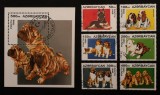 Serie Completă 6 Timbre + Coliță Azerbaidjan 1996 Rase de C&acirc;ini Ștampilate - A992