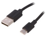 Cablu USB 2.0 USB-A la USB-C 2m Negru 480Mbps