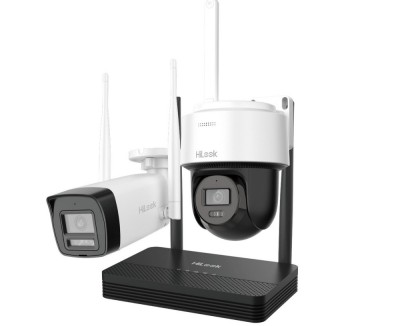 Kit supraveghere IP Wireless Hikvision HiLook, 2x camere de 2MP, IR, slot microSD, NVR 4 canale, Audio - IKS-2042BPH-PH/W SafetyGuard Surveillance foto