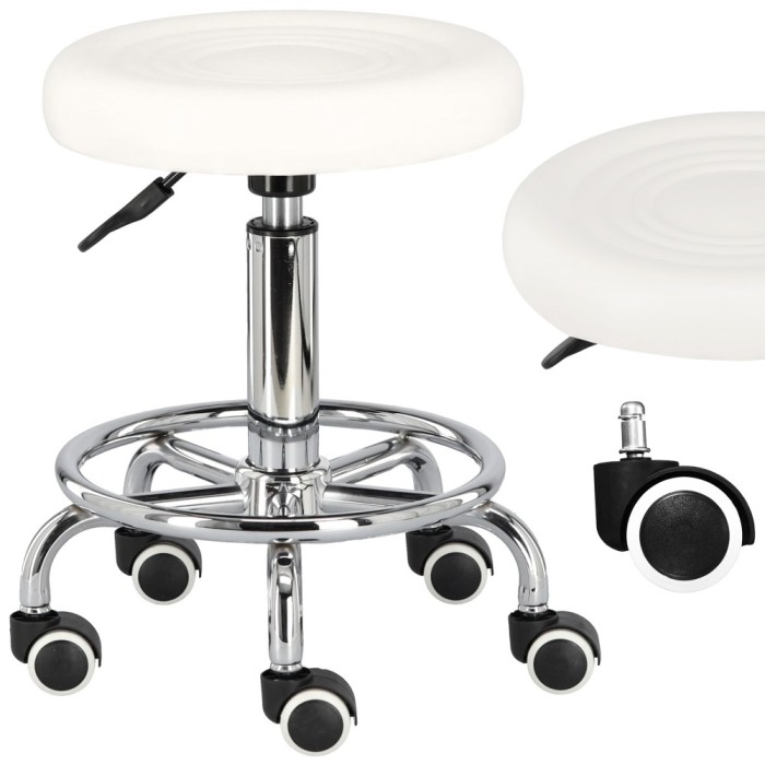 Taburet cosmetic taburet rotund pentru frizer taburet alb