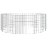 Cumpara ieftin Adapost pentru animale cu 10 panouri, 54x60 cm, fier galvanizat